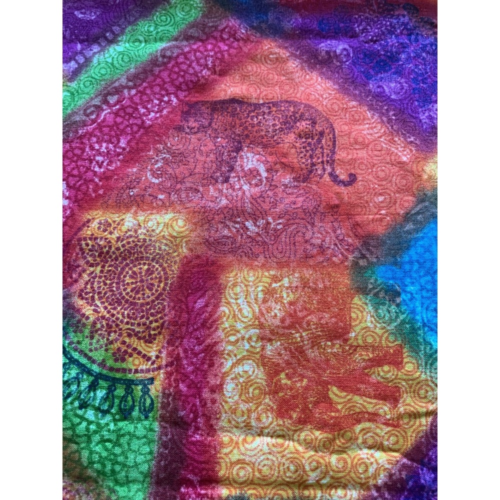 Bright Cranston Quilting Fabric Flavia's Legacy Tie Dye 1 Yd Elephant Leopard